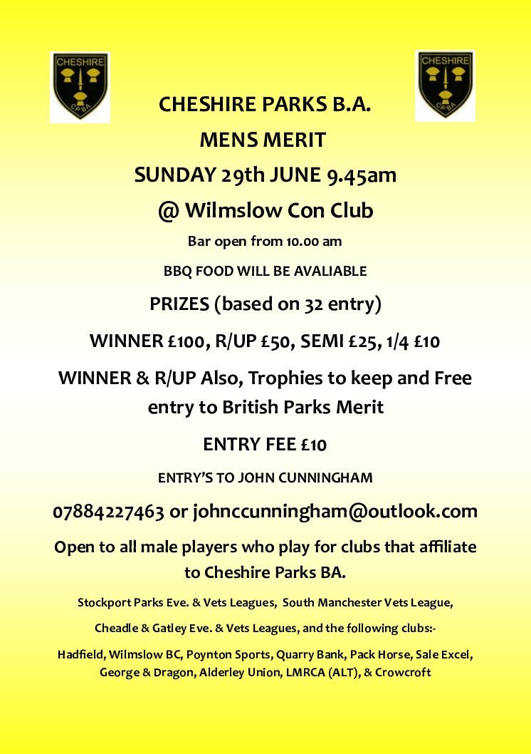Cheshire Parks B.A. Mens Merit : 29th June