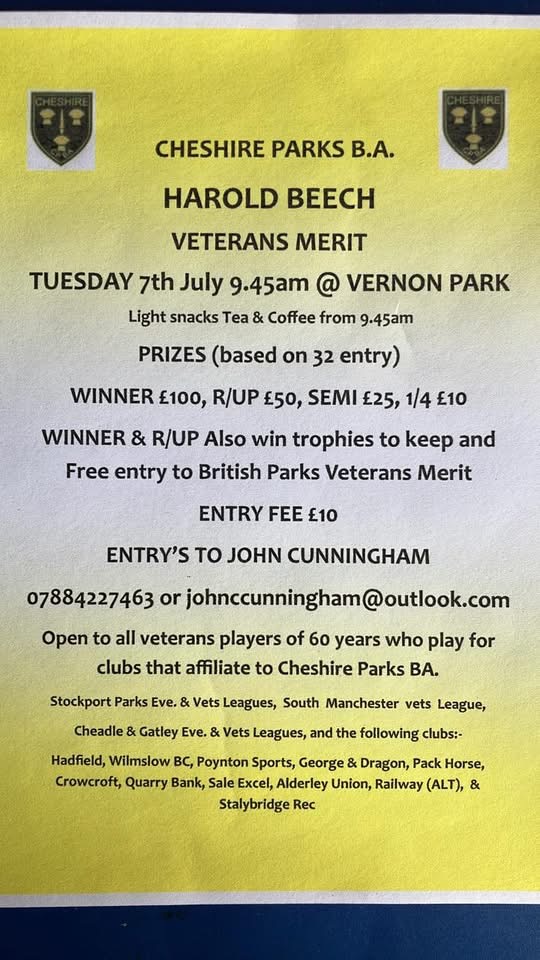 Cheshire Parks Harold Beech Vets Merit