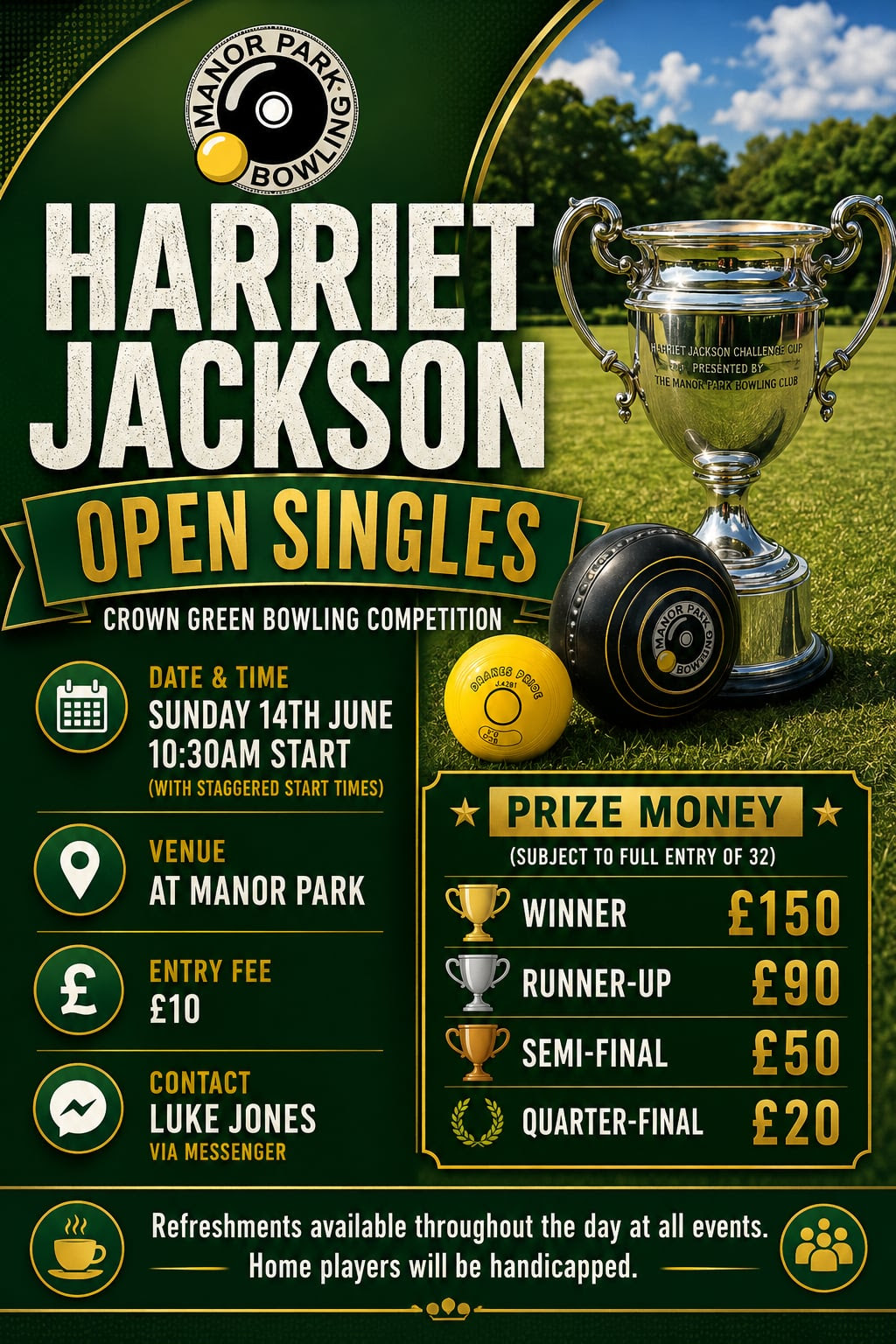 Harriet Jackson Open Singles Competition : Manor Park