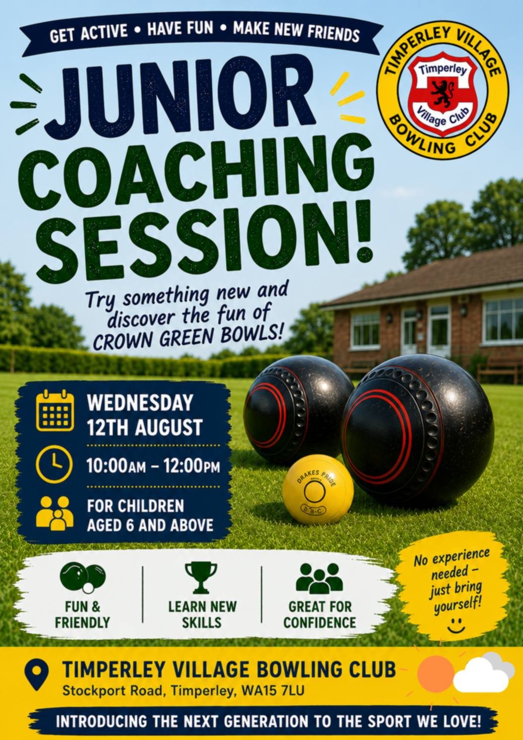 FREE Junior Coaching Session @ Timperley Village Bowling Club – Wednesday 12th August 10am-12pm
